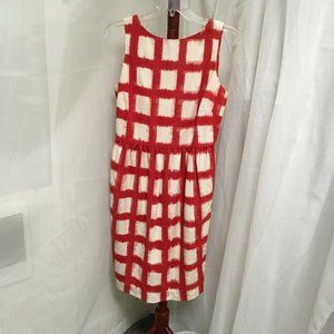 Liz Claiborne of New York Sleeveless Red and Off-White Checked Dress Size 6
